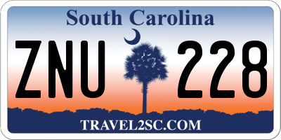 SC license plate ZNU228