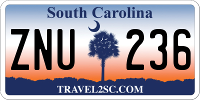 SC license plate ZNU236
