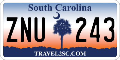 SC license plate ZNU243