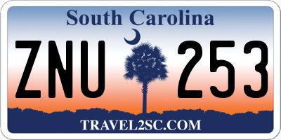 SC license plate ZNU253