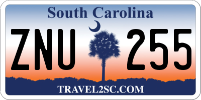 SC license plate ZNU255