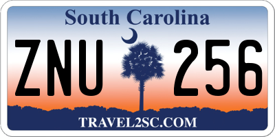 SC license plate ZNU256