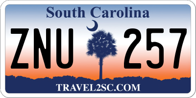 SC license plate ZNU257