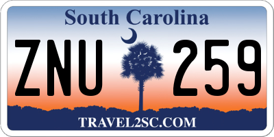 SC license plate ZNU259