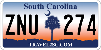 SC license plate ZNU274