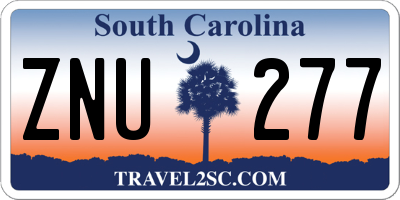 SC license plate ZNU277
