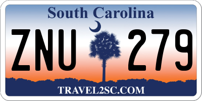 SC license plate ZNU279