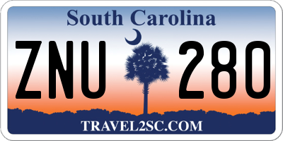 SC license plate ZNU280