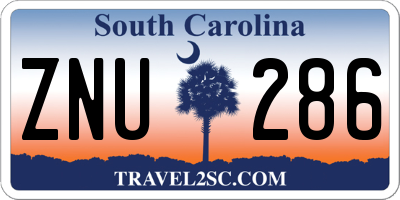 SC license plate ZNU286