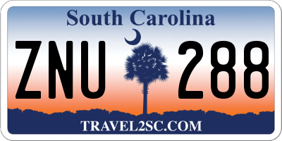 SC license plate ZNU288