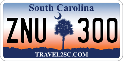 SC license plate ZNU300