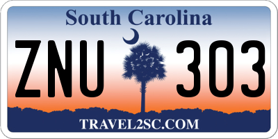 SC license plate ZNU303