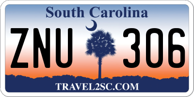 SC license plate ZNU306