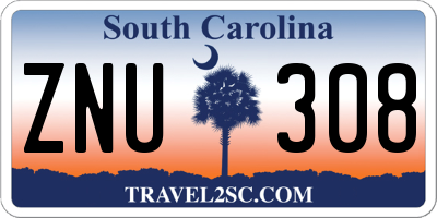 SC license plate ZNU308