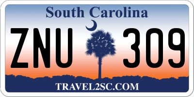 SC license plate ZNU309