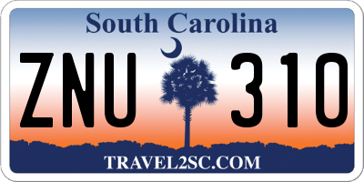 SC license plate ZNU310