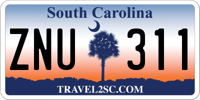 SC license plate ZNU311