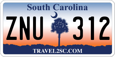 SC license plate ZNU312