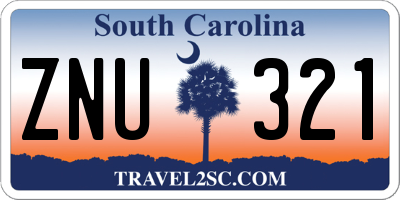 SC license plate ZNU321