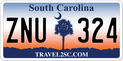 SC license plate ZNU324