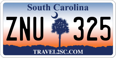 SC license plate ZNU325