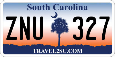SC license plate ZNU327