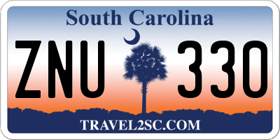 SC license plate ZNU330