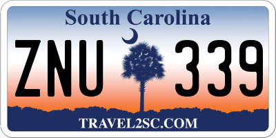 SC license plate ZNU339