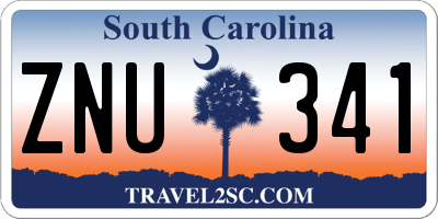 SC license plate ZNU341