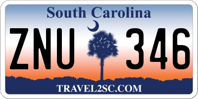 SC license plate ZNU346