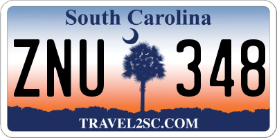 SC license plate ZNU348