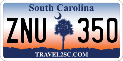 SC license plate ZNU350
