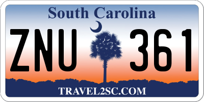 SC license plate ZNU361