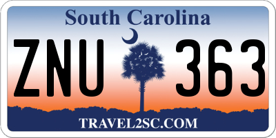 SC license plate ZNU363