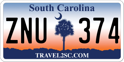 SC license plate ZNU374