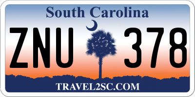 SC license plate ZNU378