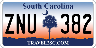 SC license plate ZNU382