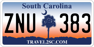 SC license plate ZNU383