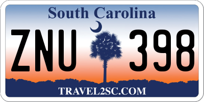 SC license plate ZNU398
