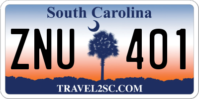 SC license plate ZNU401