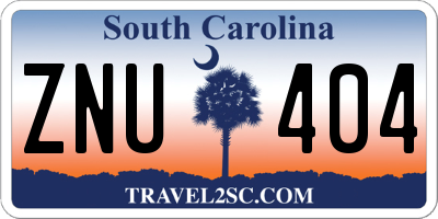 SC license plate ZNU404