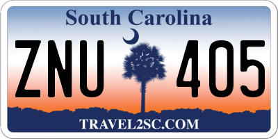SC license plate ZNU405