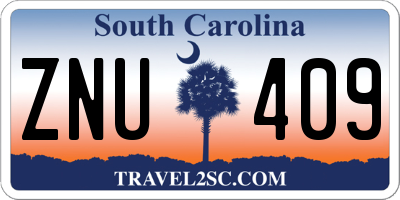 SC license plate ZNU409
