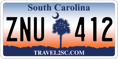 SC license plate ZNU412