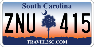 SC license plate ZNU415