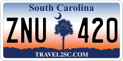 SC license plate ZNU420