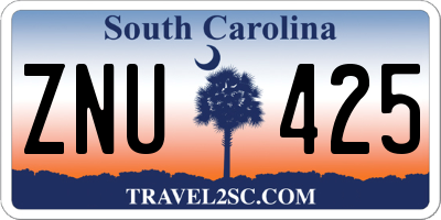 SC license plate ZNU425