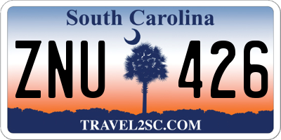 SC license plate ZNU426
