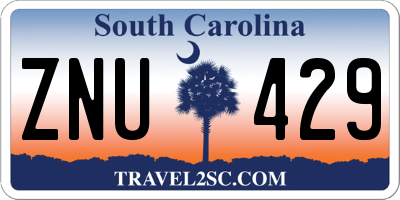 SC license plate ZNU429