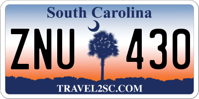 SC license plate ZNU430
